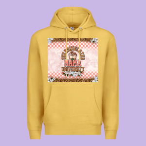 Oversimulated Mama University Premium Hoodie Designed By Tumblerdesignbyshophia