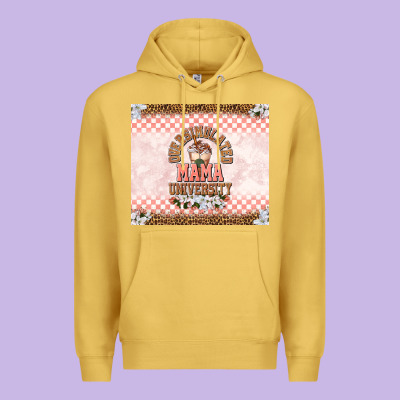 Oversimulated Mama University Premium Hoodie Designed By Tumblerdesignbyshophia