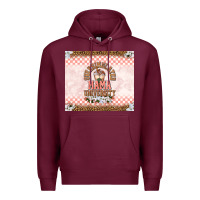 Burgundy Oversimulated mama university Premium Hoodie - TumblerDesignByShophia
