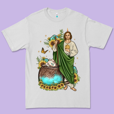 San Judas Coffee Cup Sunflower Premium Tee Designed By Jahusdesignshop