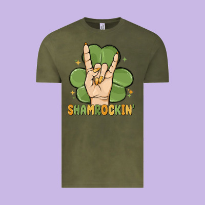 St. Patrick's Day Shamrockin' Vintage Tee Designed By Maliassmallbusiness