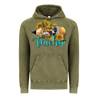 Vintage Olive Western Teacher Pencil Vintage Hoodie - LillyAllenDesigns