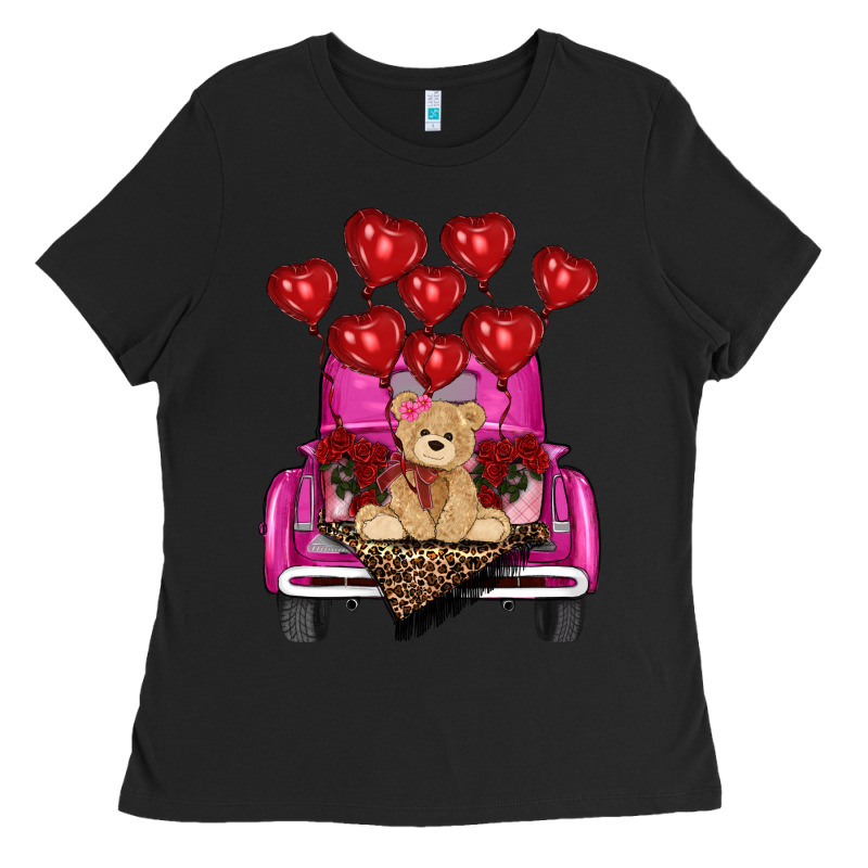 Valentines Day Tedybear Truck Ladies Tee by RanaPortraitStore | Teevron