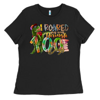 Black i roared my way through 100 days Ladies Tee - RacoonDesign