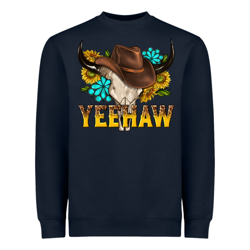 Yeehaw Bull Skull Heavyweight Sweatshirt by NancyCooperArtShop | Teevron
