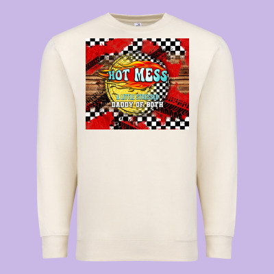 Hot Mess Daddy Of Both Premium Sweatshirt Designed By Tumblerdesignbyshophia