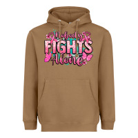 Toasted Coconut Nobody fights alone Cancer Awareness Heavyweight Hoodie - HowdyJamesFarm
