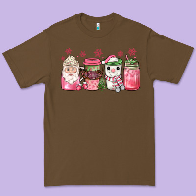 Pink Christmas Coffee Premium Tee Designed By Jahusdesignshop
