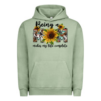 Pigment Oil Green Being a mom makes my life complete Mother's Day Urban Hoodie - FaDigitalArtStudio