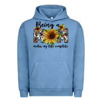 Pigment Pebble Blue Being a mom makes my life complete Mother's Day Urban Hoodie - FaDigitalArtStudio
