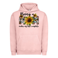 Pigment Salmon Being a mom makes my life complete Mother's Day Urban Hoodie - FaDigitalArtStudio