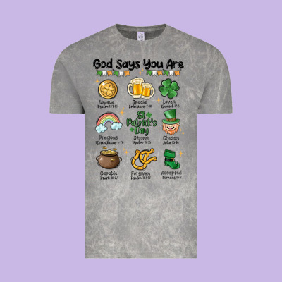 God Says You Are St Patrick's Day Vintage Tee Designed By Maliassmallbusiness