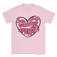 Bubblegum Pink my valentine has paws Classic Tee - MaliasSmallBusiness