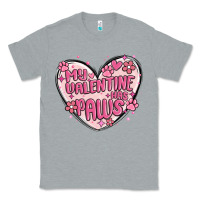 Heather Grey my valentine has paws Classic Tee - MaliasSmallBusiness