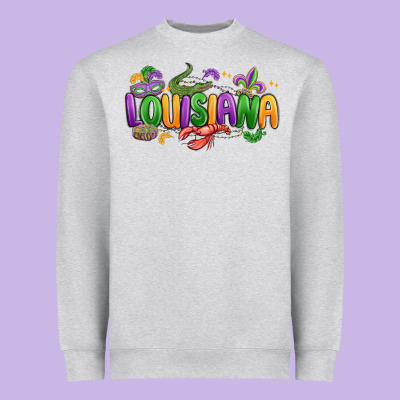 Mardi Gras Louisiana Heavyweight Sweatshirt Designed By Maliassmallbusiness