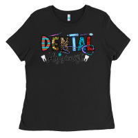 Black dental hygienist Ladies Tee - CowhideDigitalArt