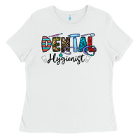 White dental hygienist Ladies Tee - CowhideDigitalArt
