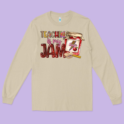 Teaching Is My Jam Long Sleeve Tee Designed By Nancycooperartshop