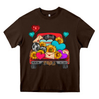 Chocolate Brown western truck with heart Heavy Core Tee - HRA Design Shop