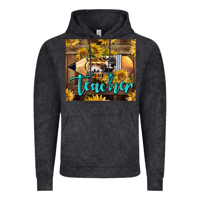 Western Teacher Pencil With Sunflowers Vintage Hoodie by LillyAllenDesigns | Teevron