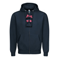 Navy Pink Flower Mom Skull Zipper Hoodie - Bettercallsaul