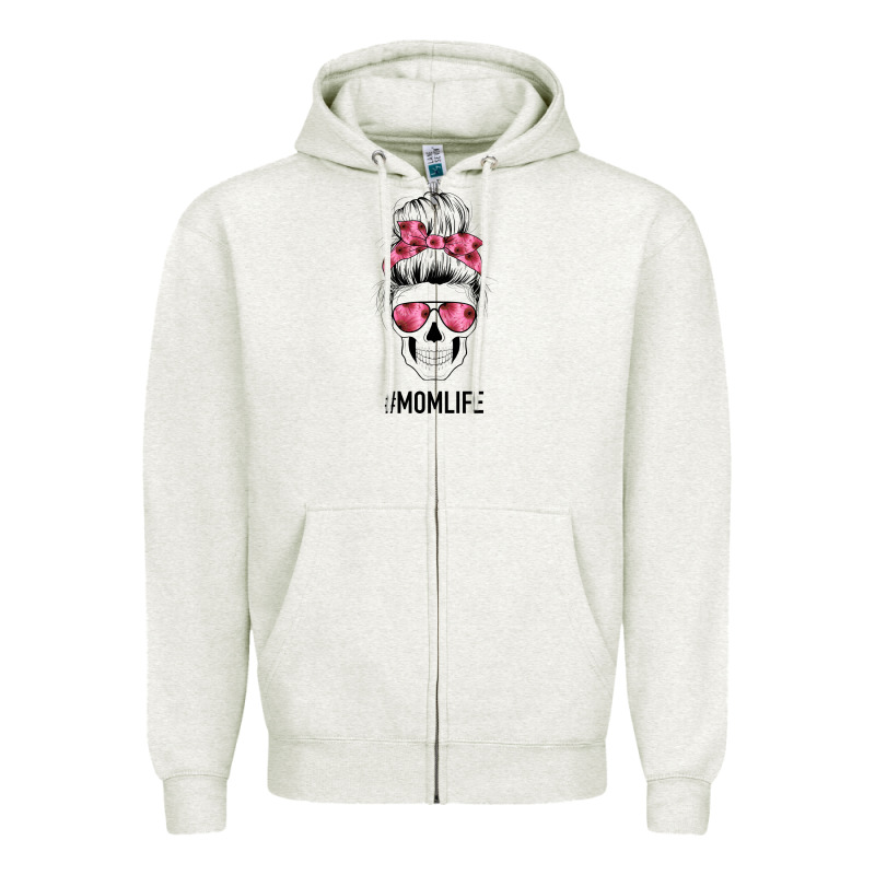 Pink Flower Mom Skull Zipper Hoodie by Bettercallsaul | Teevron