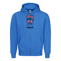 True Royal Pink Flower Mom Skull Zipper Hoodie - Bettercallsaul