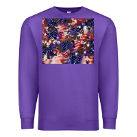 Purple American flag sparkly  tumbler Premium Sweatshirt - HowdyJamesFarm