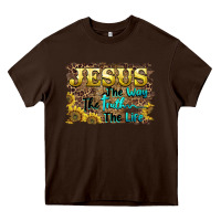 Chocolate Brown jesus the way the truth the life Heavy Core Tee - BarkalooDesign