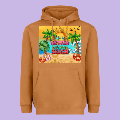 Life Is Better With At The Beach Heavyweight Hoodie Designed By Tumblerdesignbyshophia