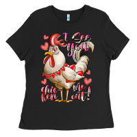 Black i see you chicken me out Ladies Tee - RacoonDesign