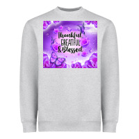 Heather Grey thankful greatful blessed Heavyweight Sweatshirt - NancyCooperArtShop