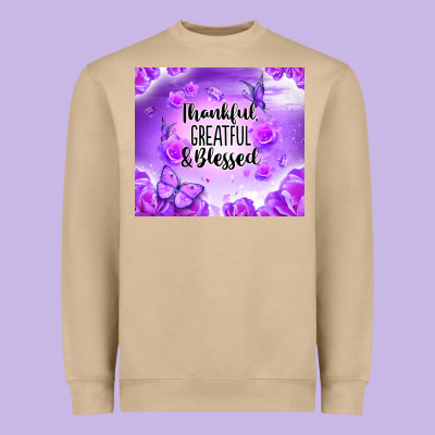 Thankful Greatful Blessed Heavyweight Sweatshirt Designed By Nancycooperartshop