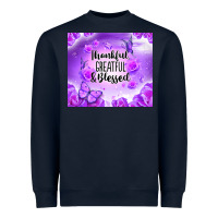 Navy thankful greatful blessed Heavyweight Sweatshirt - NancyCooperArtShop