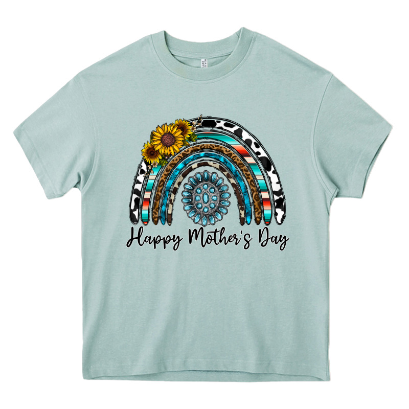 Happy Mother's Day Rainbow Heavy Core Tee by CowhideDigitalArt | Teevron