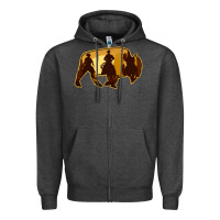 Charcoal Heather Bison Silhouette Cowboy Zipper Hoodie - Bettercallsaul
