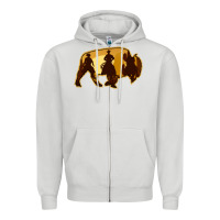 Dove Grey Bison Silhouette Cowboy Zipper Hoodie - Bettercallsaul