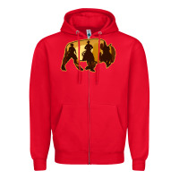 Red Bison Silhouette Cowboy Zipper Hoodie - Bettercallsaul