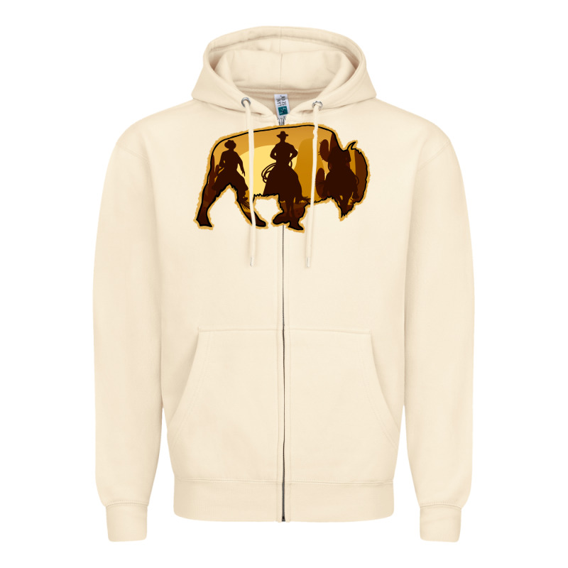 Bison Silhouette Cowboy Zipper Hoodie by Bettercallsaul | Teevron