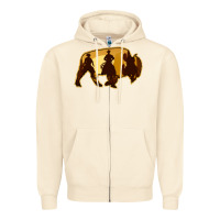 Sandshell Bison Silhouette Cowboy Zipper Hoodie - Bettercallsaul