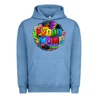 Pigment Pebble Blue Proud mom LGBTQ+ Mother's Day Urban Hoodie - FaDigitalArtStudio