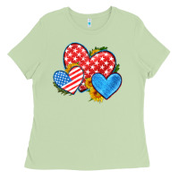 Matcha usa flag hearts with sunflower Ladies Tee - HRA Design Shop