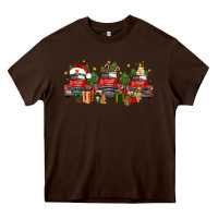 Chocolate Brown christmas trucks Heavy Core Tee - FaDigitalArtStudio