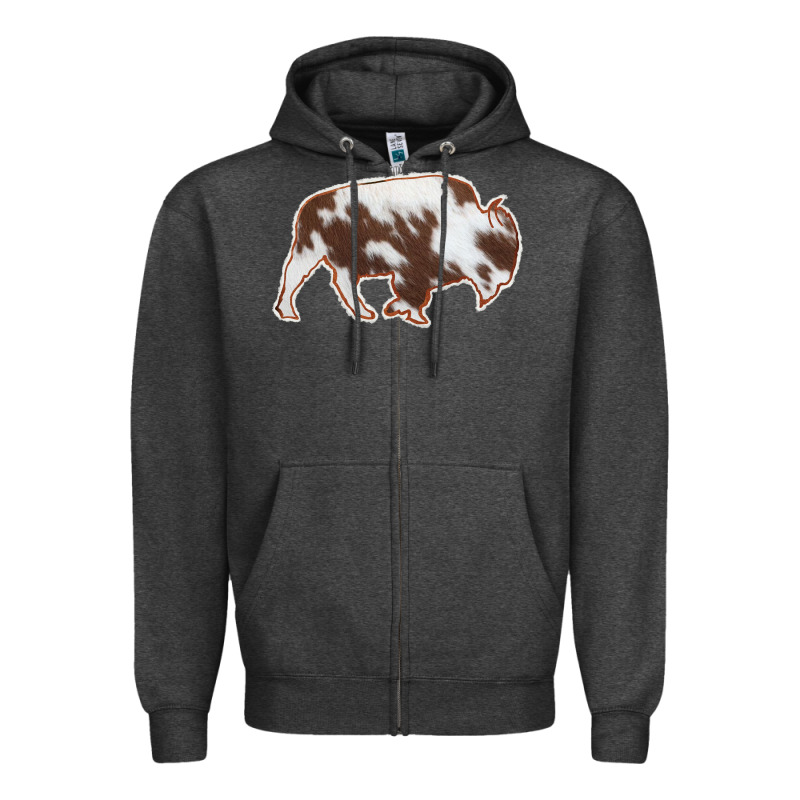 Cowhide Bison Silhouette Zipper Hoodie by Bettercallsaul | Teevron