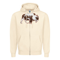 Sandshell Cowhide Bison Silhouette Zipper Hoodie - Bettercallsaul