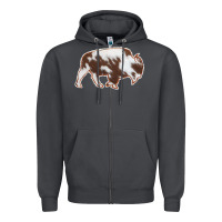 Smoke Cowhide Bison Silhouette Zipper Hoodie - Bettercallsaul