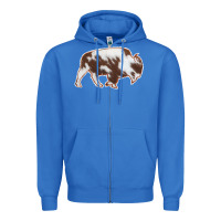 True Royal Cowhide Bison Silhouette Zipper Hoodie - Bettercallsaul