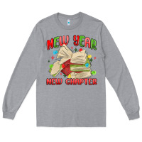 Heather Grey new year new chapter Long Sleeve Tee - MaliasSmallBusiness