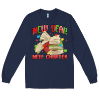 Navy new year new chapter Long Sleeve Tee - MaliasSmallBusiness