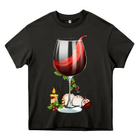 Asphalt christmas wine glass Heavy Core Tee - FaDigitalArtStudio